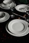 Hermia ALF24Y400 Vajilla de Porcelana Blanca 24 Piezas para Experiencia Gastronómica Elegante y Duradera